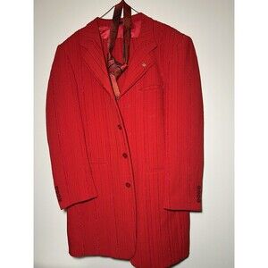 Falcone Super 100’s Red Suit 38 R Jacket, 41 Pants, 2 Pair